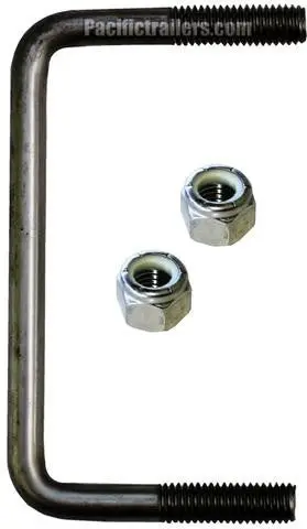 Stainless Steel U-Bolts, 1/2" Square - A=6 1/8" B=3" 1