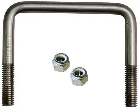 Stainless Steel U-Bolts, 1/2"-Square Bend A=4 1/8" B=3" 1