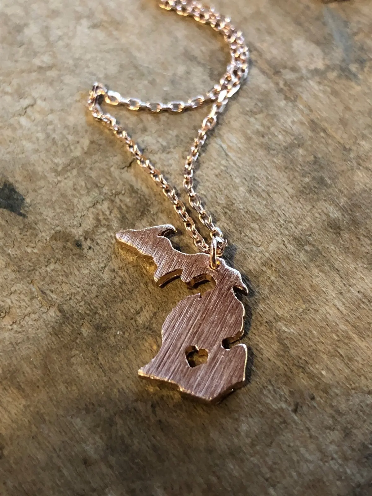 Michigan Love Dainty Necklace / Rose Gold 1
