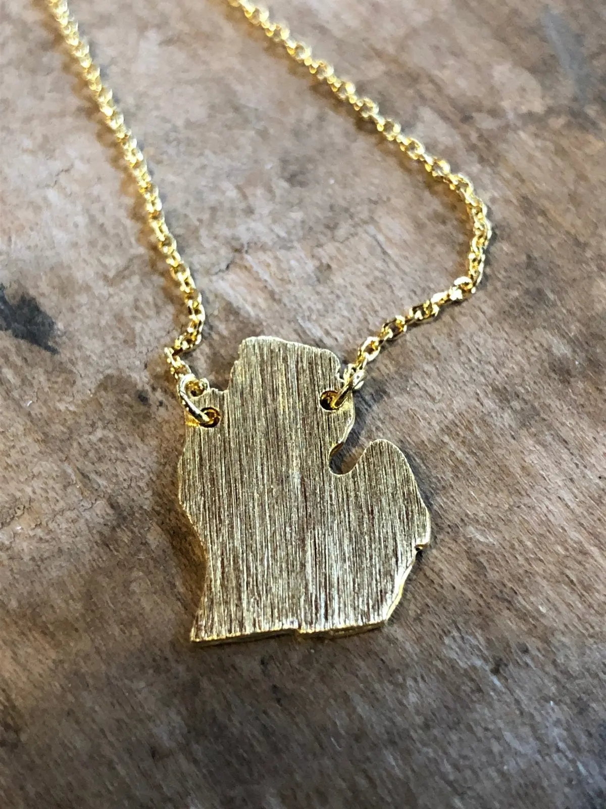 Michigan Mitten Dainty Necklace / Gold 1