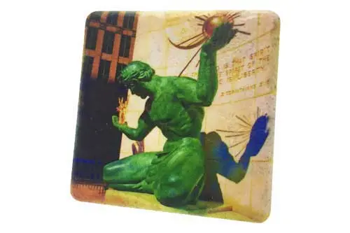 Spirit Of Detroit Clear Porcelain Tile Coaster 1