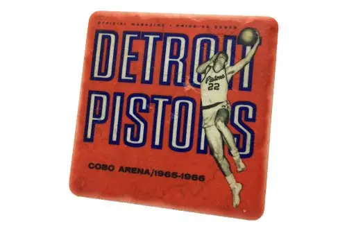 Retro Detroit Pistons Porcelain Tile Coaster 1