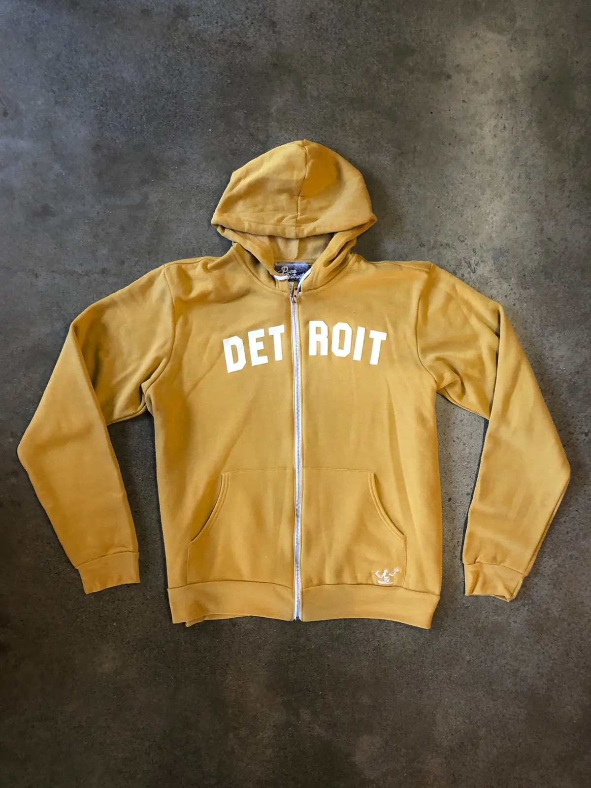 Detroit Classic Tri-Blend Zip Hoodie / White + Heather Mustard / Unisex 1