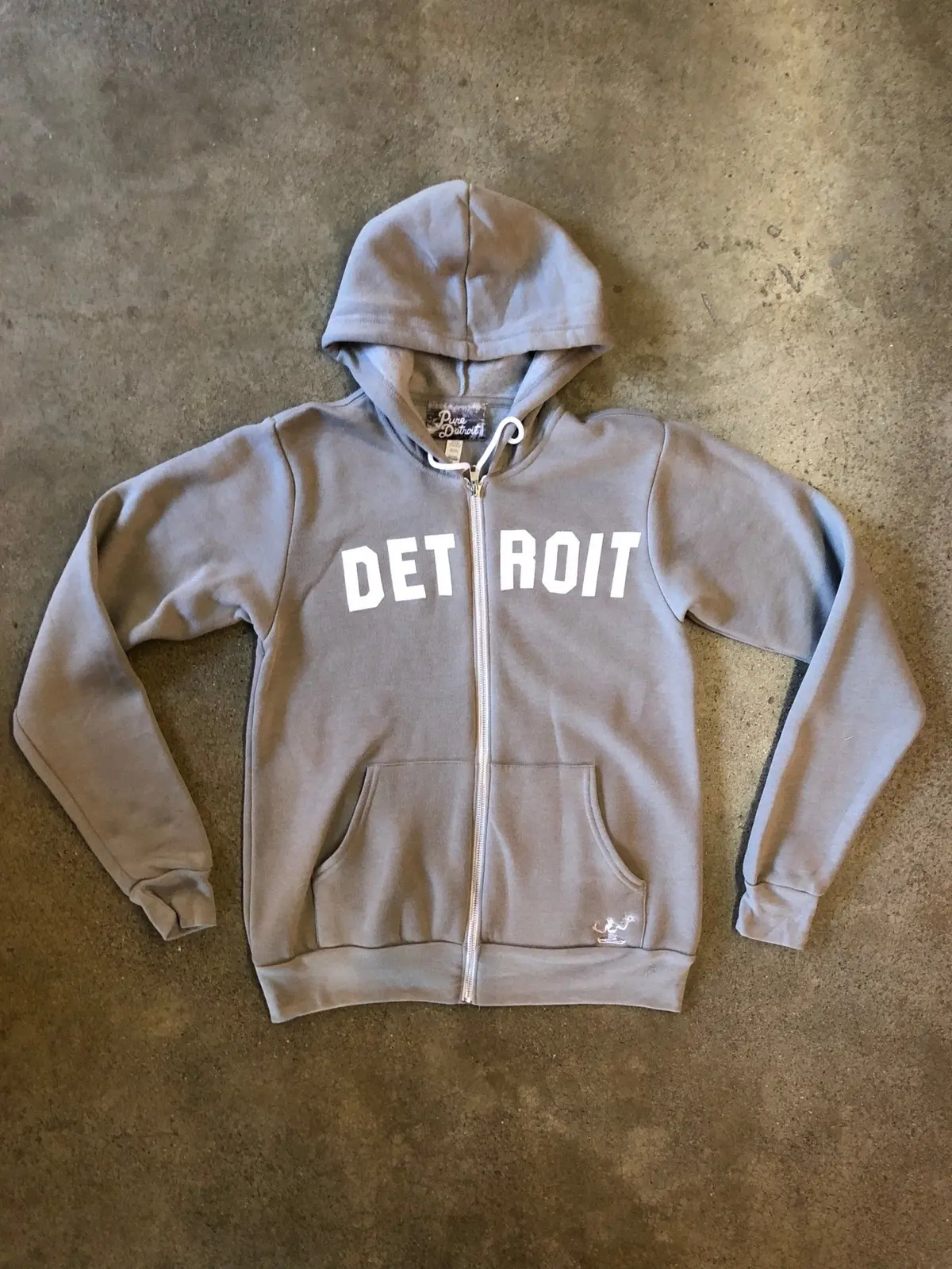 Detroit Classic Tri-Blend Zip Hoodie / White + Heather Stone / Unisex 1