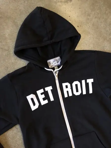 Detroit Classic Tri-Blend Zip Hoodie / White + Black / Unisex 1