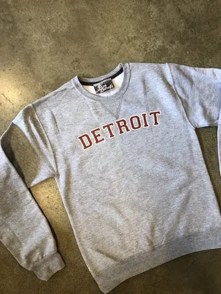 Detroit Varsity Sweatshirt / Red + Athletic Heather / Unisex 1