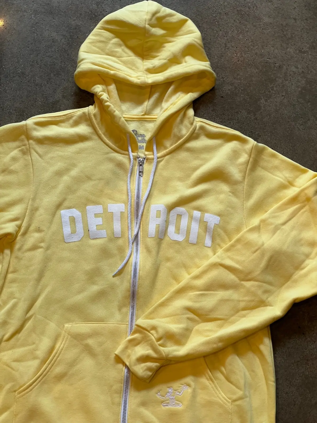 Detroit Classic Tri- Blend Zip Hoodie / White + Yellow / Unisex 1
