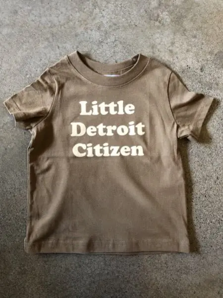 Little Detroit Citizen Tee / White + Coyote Brown / Toddler 1