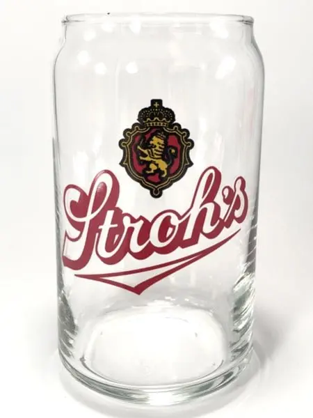 Stroh's Fire Brewed 16 Oz Beer Can Glass 1