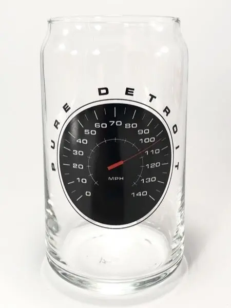 Pure Detroit Speedometer 16 Oz Can Glass 1