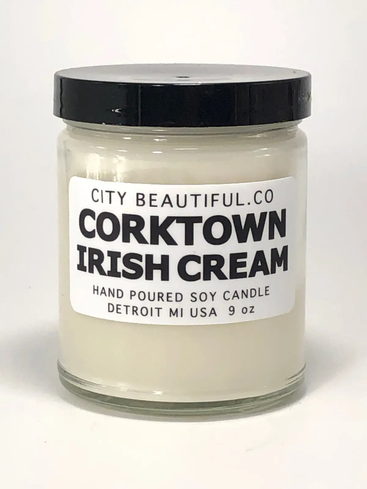 Corktown Irish Cream - Hand Poured Soy Candle By City Beautiful . Co - 9Oz. 1