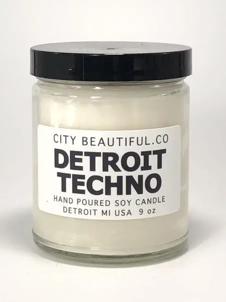 Detroit Techno - Hand Poured Soy Candle By City Beautiful . Co - 9Oz. 1