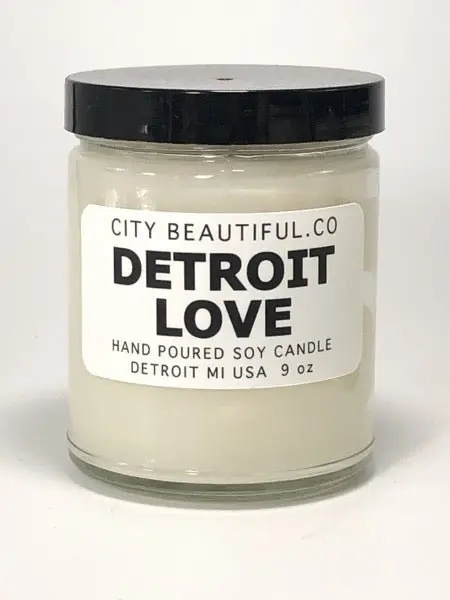 Detroit Love - Hand Poured Soy Candle By City Beautiful . Co - 9Oz. 1