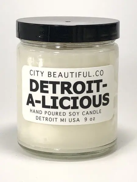 Detroit-A-Licious - Hand Poured Soy Candle By City Beautiful . Co - 9Oz. 1