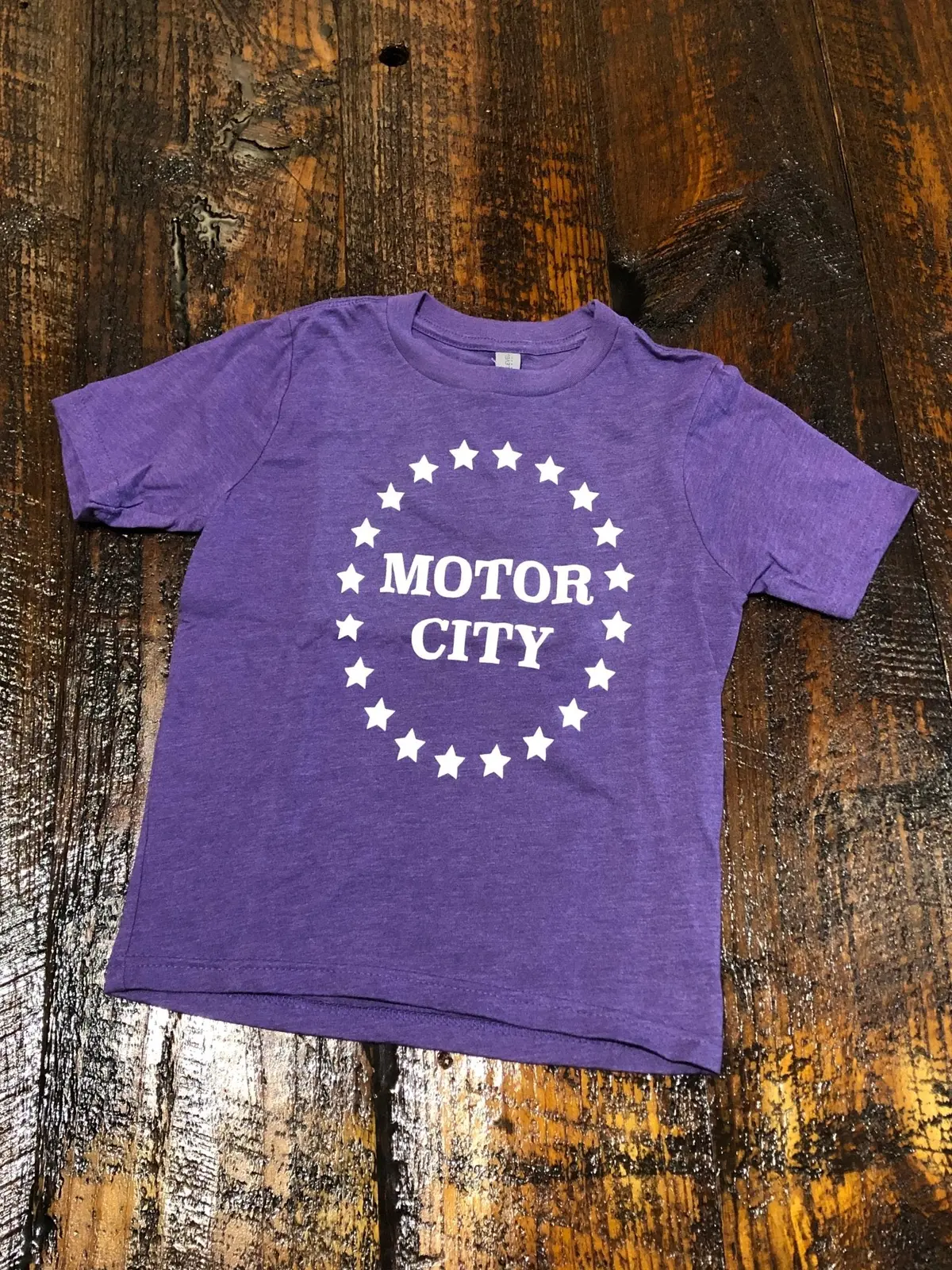 Motor City Stars Youth Tee / White + Heather Purple / Youth 1