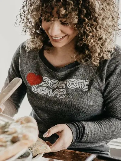 Detroit Love Terry Raglan Sweatshirt / Gray / Women's 1