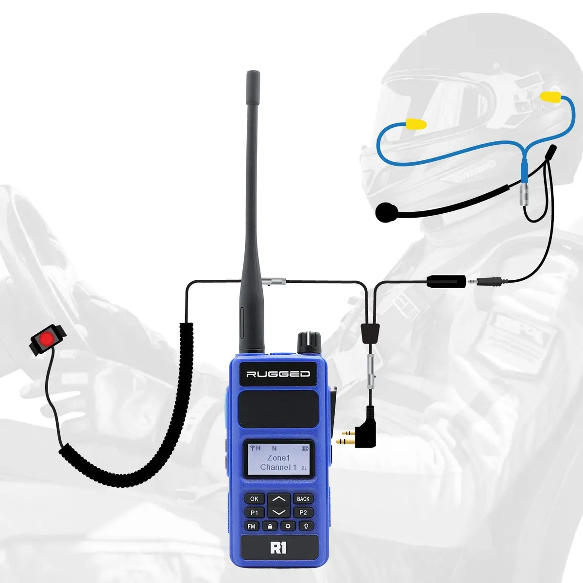 Imsa Driver Only Racing Communication Kit With R1 Radio 1