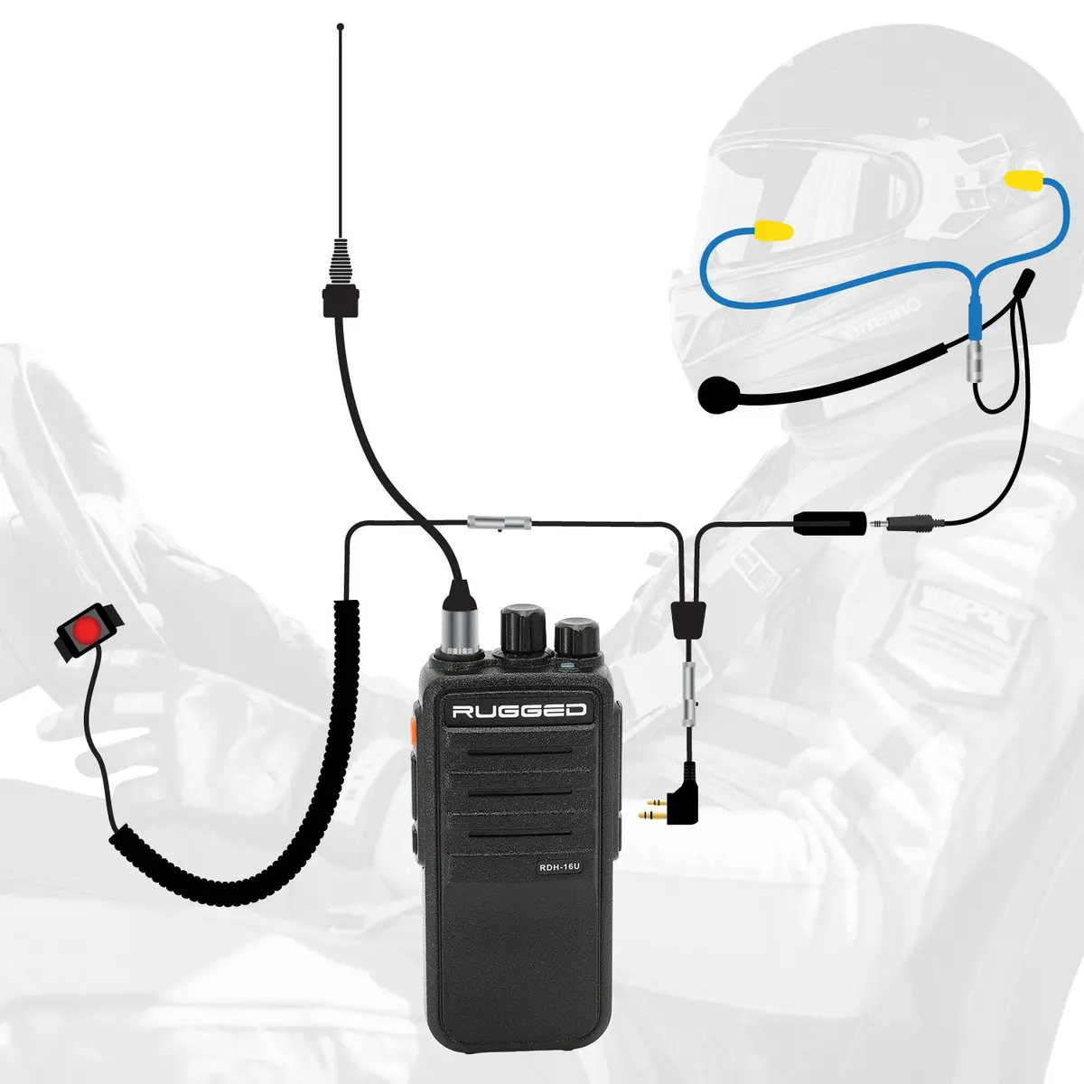 Imsa Driver Only Long Track Racing Communication Kit With Rdh16 Radio 1