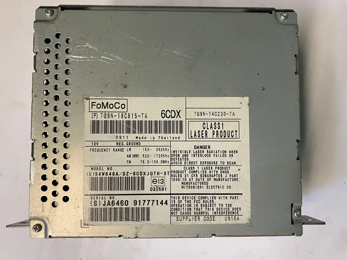 Used Jaguar Single Disc Cd Player Part #7G9n-18C815-Ta/C2z2232. Fits Jaguar Xf 2009-2011,Jaguar Xk,Xkr 2012-2015 1