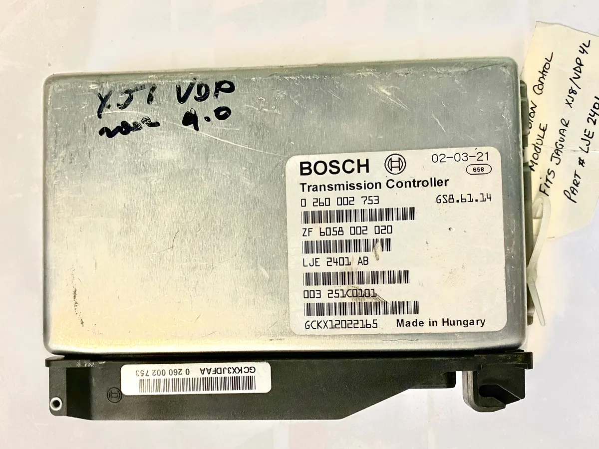 Used Jaguar Transmission Control Module Part #Bosch 0-260-002-753. Fits Jaguar Xj8 1998-2002. 1