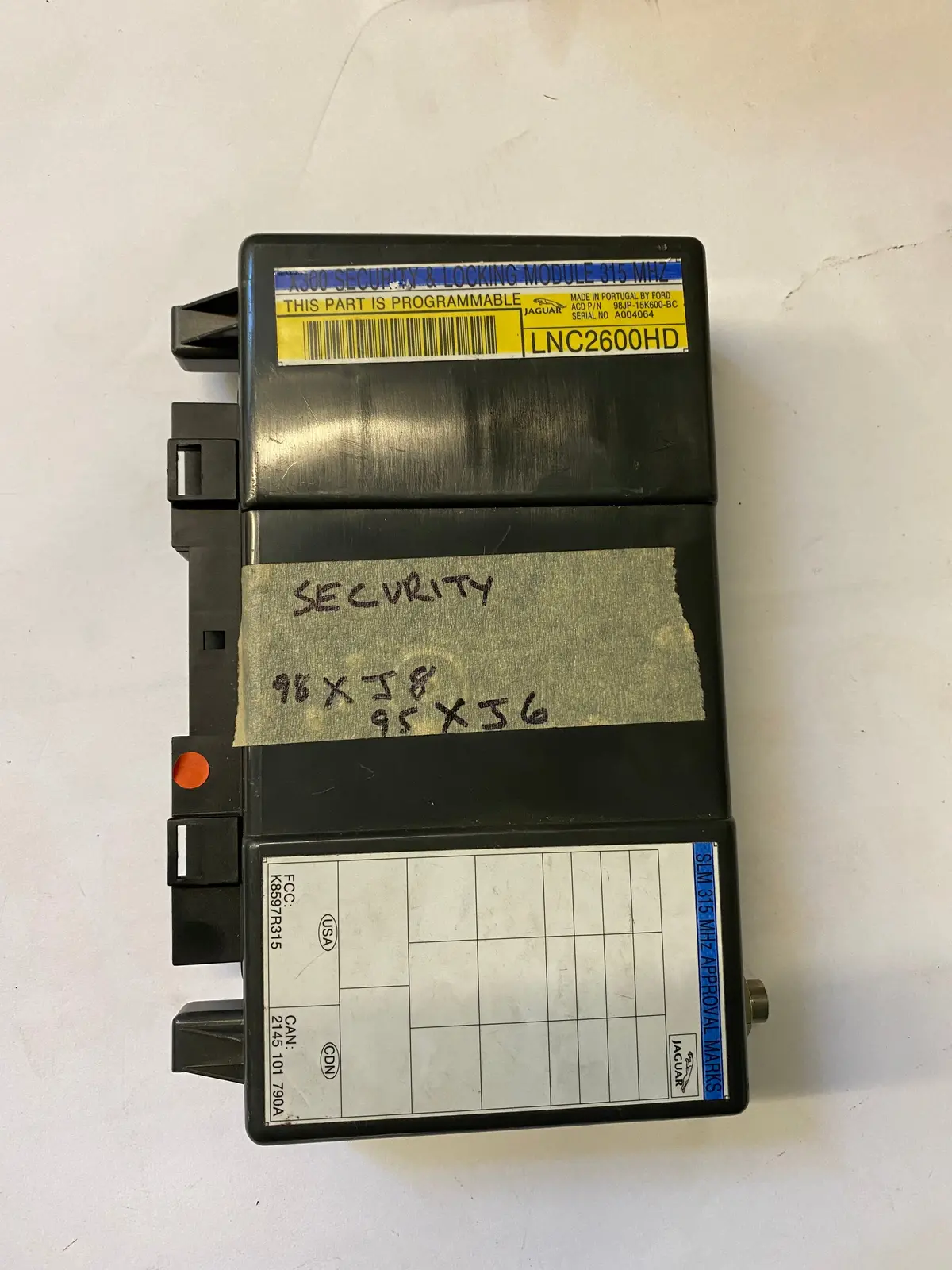 Used Jaguar Xj8 Security And Locking Theft Module Part #Lnc2600hd. Fits Jaguar Xj8/L 1998-2003 1