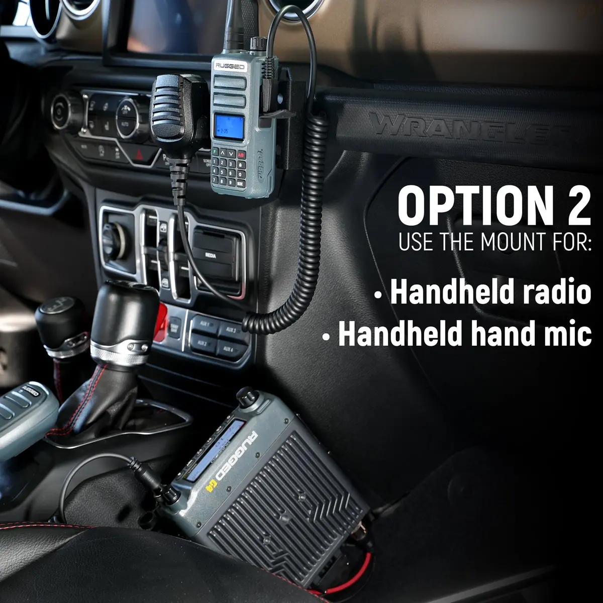 Handheld Radio Grab Bar Mount For Jeep Wrangler Jk, Jku, Jl And Gladiator Jt 3