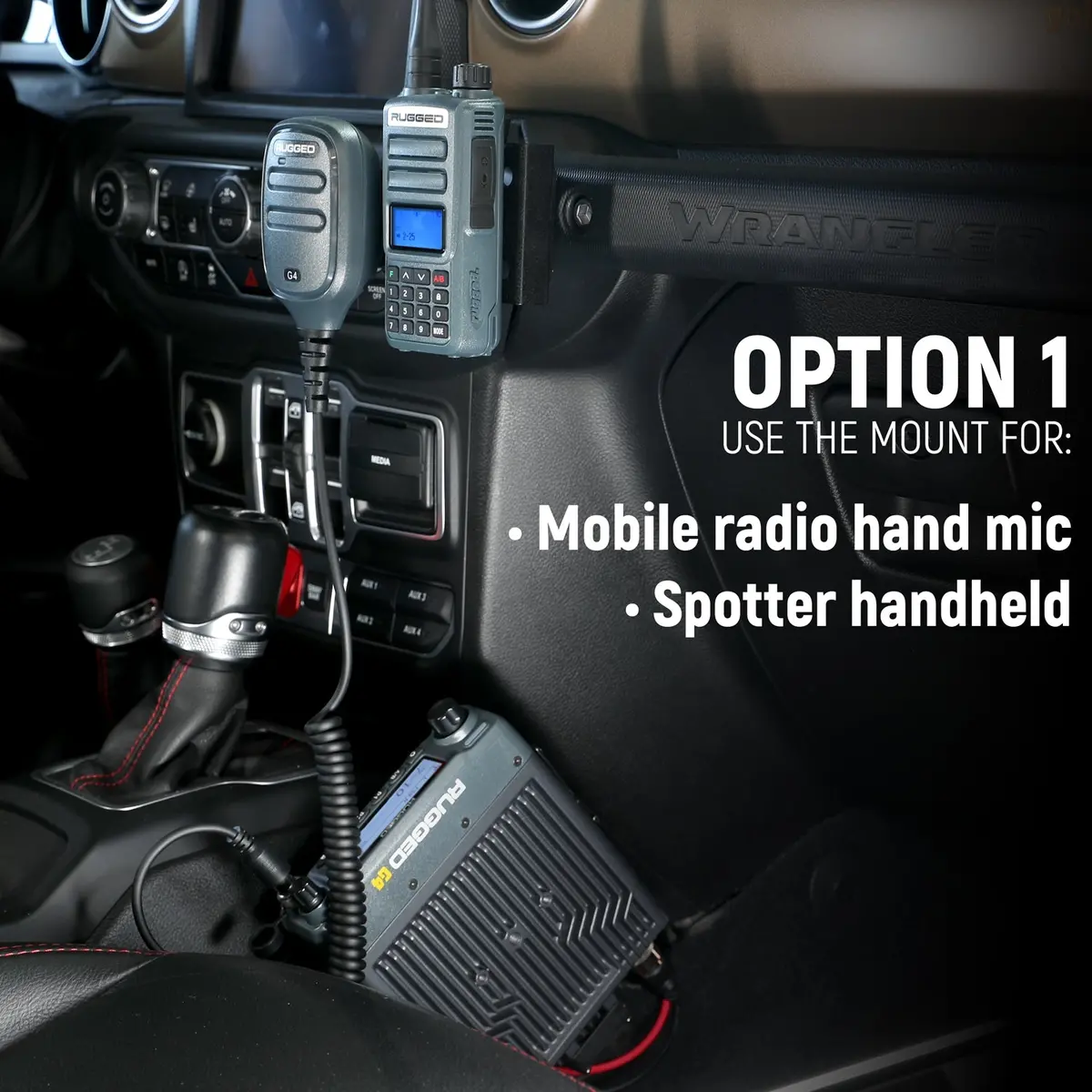 Handheld Radio Grab Bar Mount For Jeep Wrangler Jk, Jku, Jl And Gladiator Jt 2