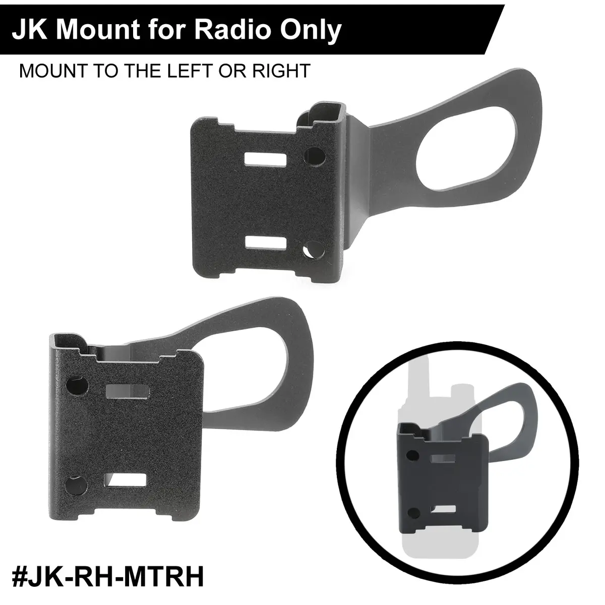 Handheld Radio Grab Bar Mount For Jeep Wrangler Jk, Jku, Jl And Gladiator Jt 1