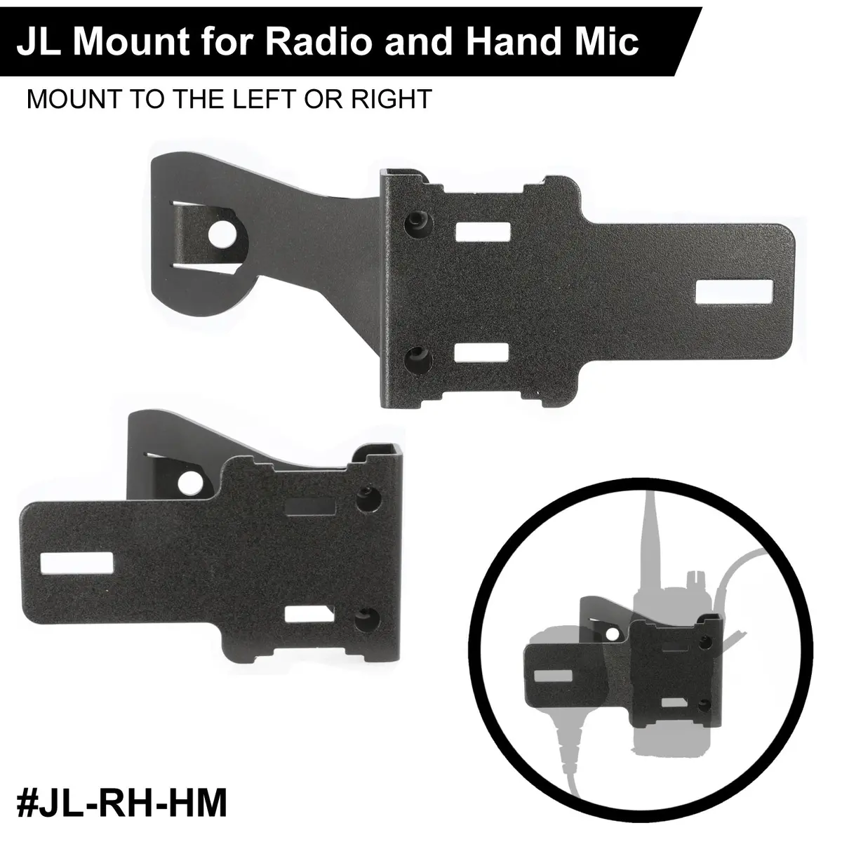 Handheld Radio Grab Bar Mount For Jeep Wrangler Jk, Jku, Jl And Gladiator Jt 4