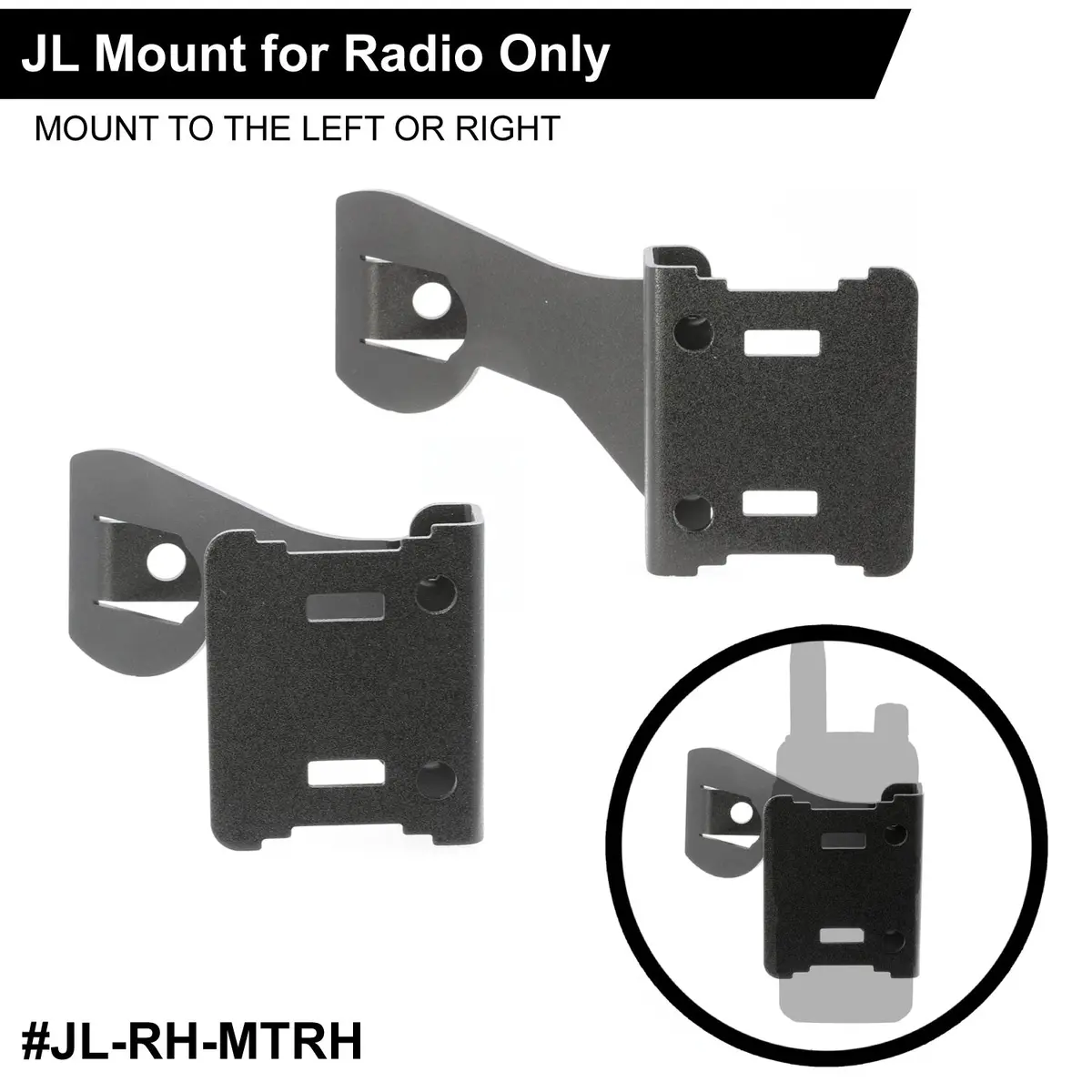 Handheld Radio Grab Bar Mount For Jeep Wrangler Jk, Jku, Jl And Gladiator Jt 3