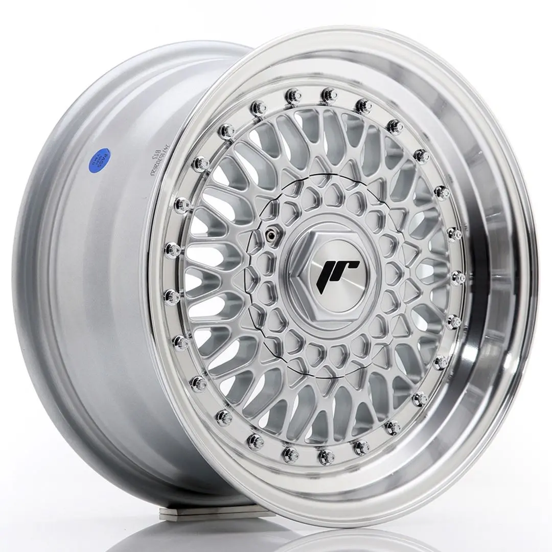 Japan Racing Jr9 15X7 Et20 4X100 / 4X108 Silver/Machined Lip Silver Rivets 1