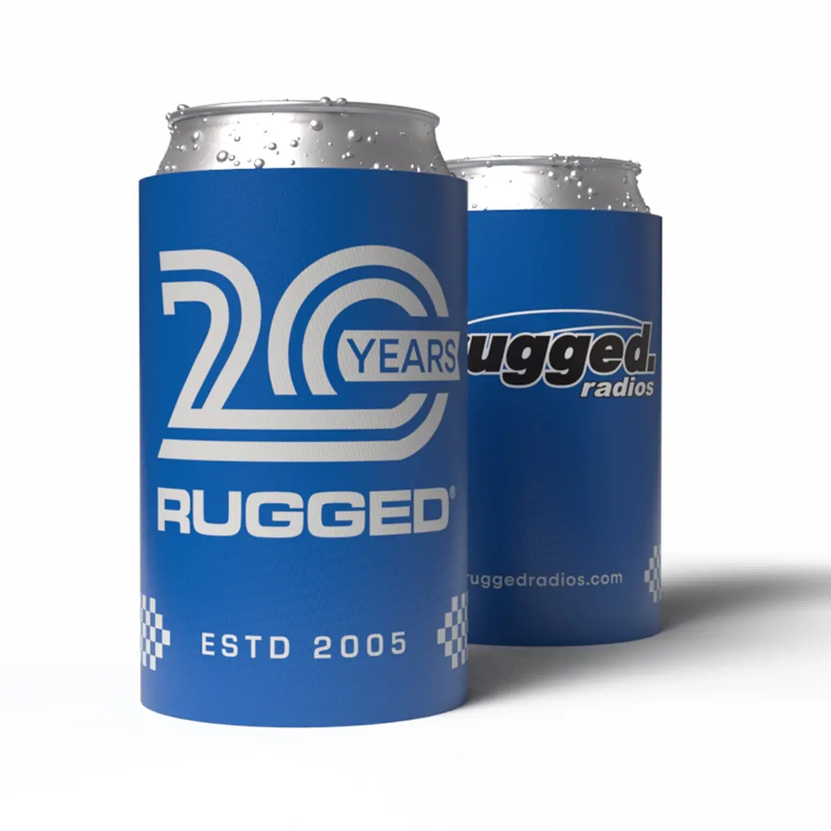 Rugged 20-Year Anniversary Koozie - Blue 1