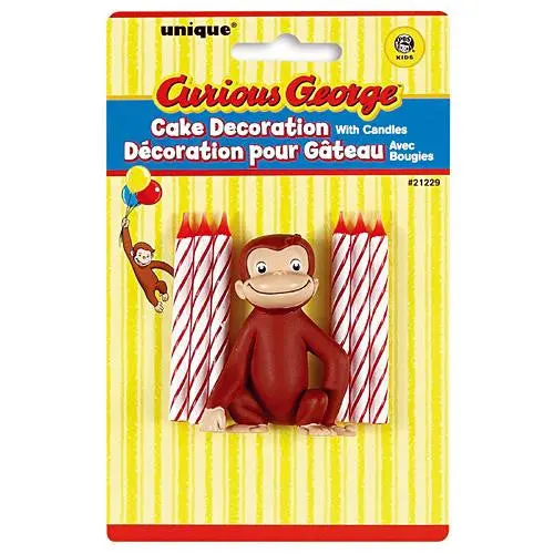 Curious George Cake Decoration With 6 Candles 1