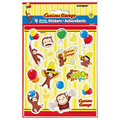 Curious George Sticker Sheets (4 Per Pack) 1