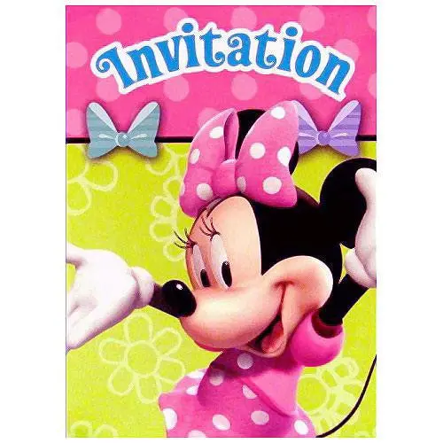 Minnie Mouse Party Invitations (8 Per Pack) 1