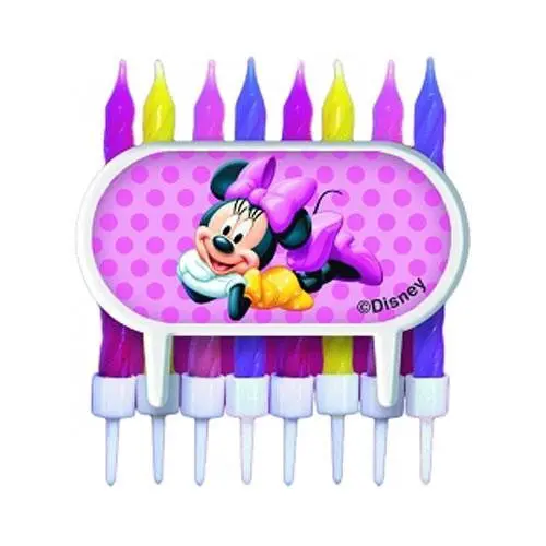 Minnie Mouse Cake Decoration With 8 Candles And Holders 1