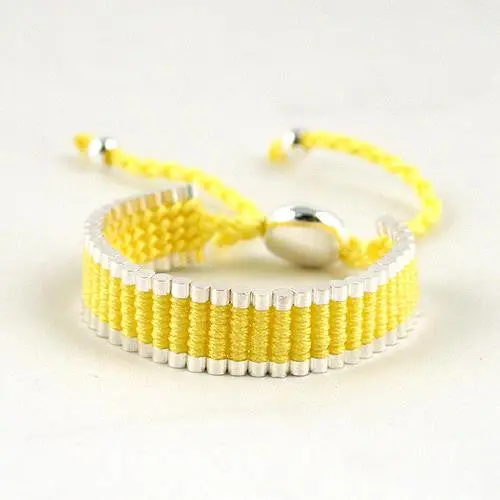 Adjustable Friendship Silver Links Bracelet - Yellow 1