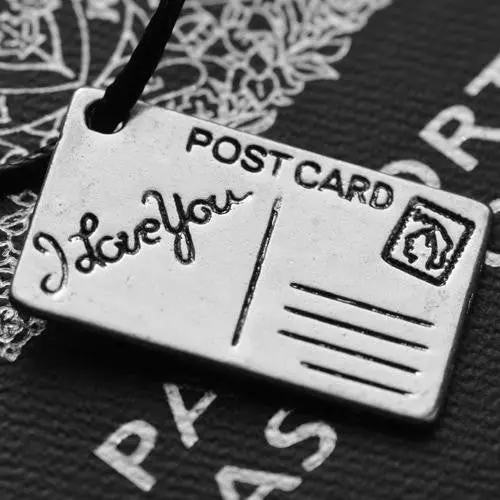 I Love You Post Card Pendant 1