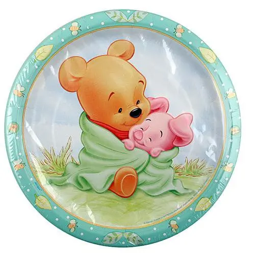Winnie The Pooh Baby Shower Plates (9 Inches - 8 Per Pack) 1