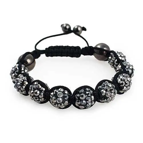 Shamballa Bracelet (Silver-Charcoal) 1