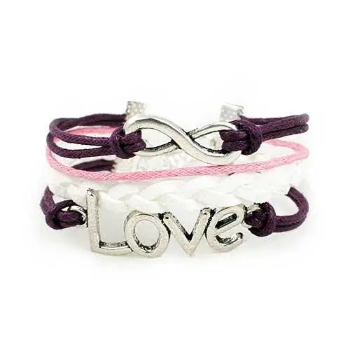 Infinity Love Bracelet (Purple  Pink And White) 1