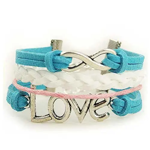 Infinity Love Bracelet (Blue  Pink And White) 1
