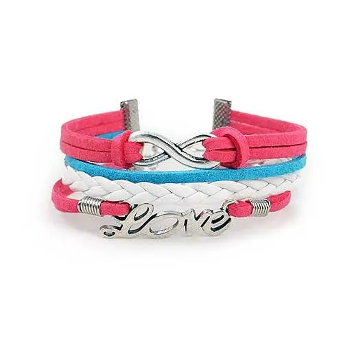 Infinity Love Bracelet (Pink  Blue And White) 1