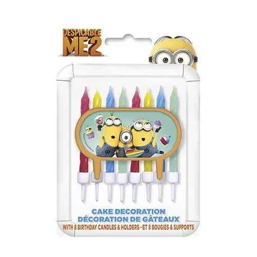 Despicable Me Cake Decor With 8 Candles And Holders 1
