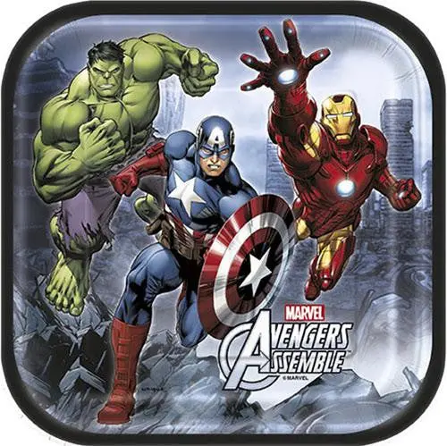 Marvel's Avengers 7 Inch Square Plates (8 Per Package) 1