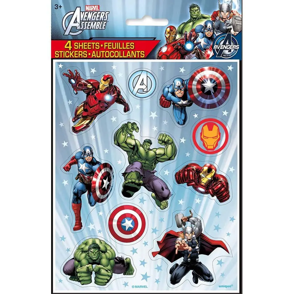 Marvel's Avengers Color Sticker Sheets ( 4 Per Package) 1