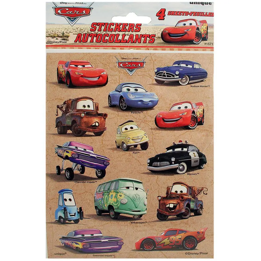 Disney Cars Sticker Sheets (4 Per Pack) 1