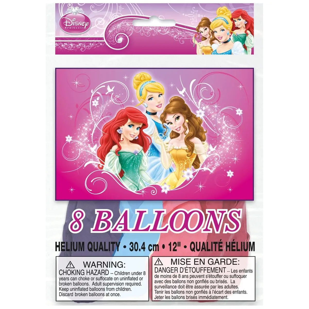 Disney Princess 12 Inch Latex Balloons (8 Per Pack) 1