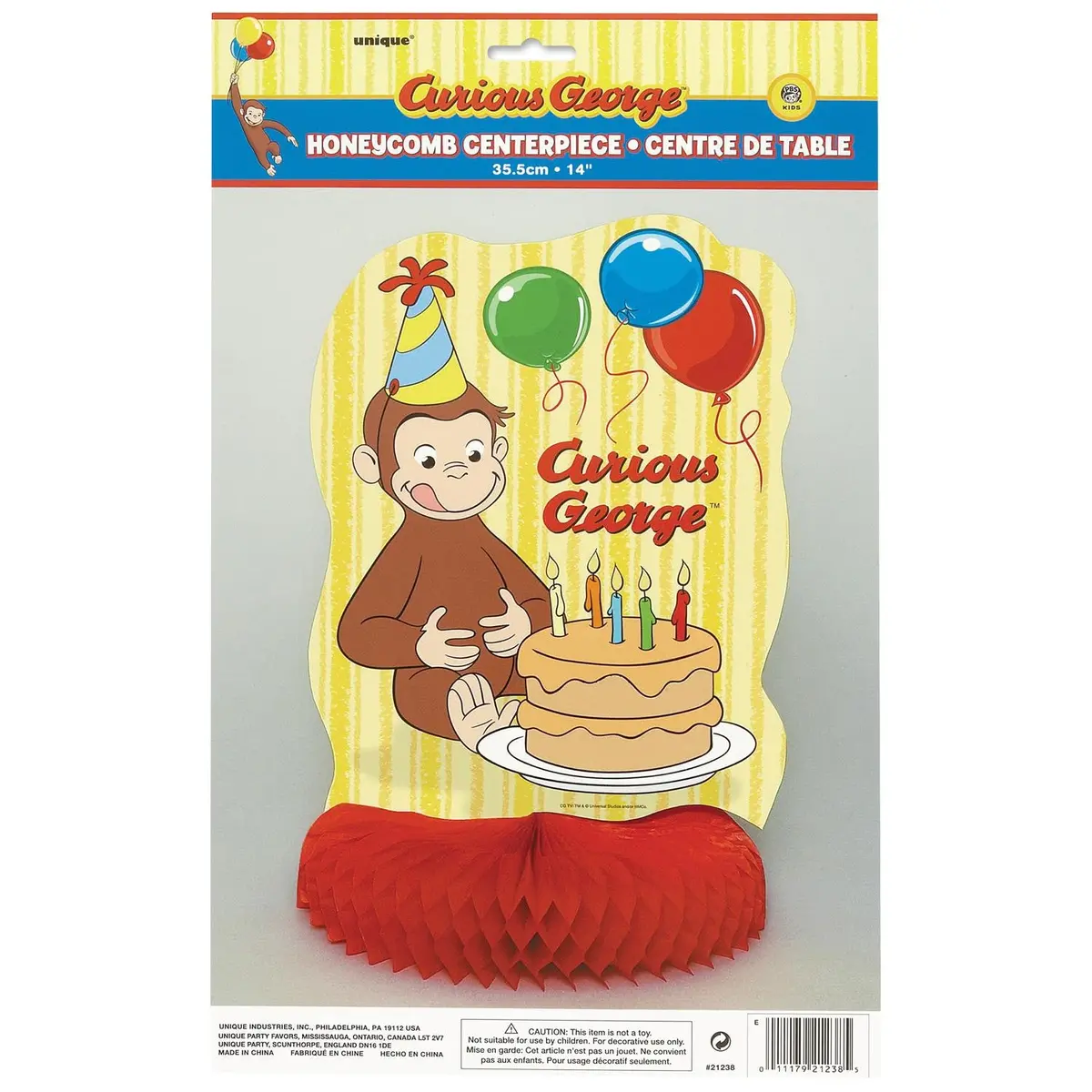 Curious George Honeycomb Centerpiece 1