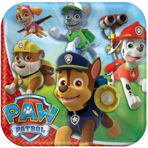 Paw Patrol Square Dinner Plates (8 Per Pack) 1